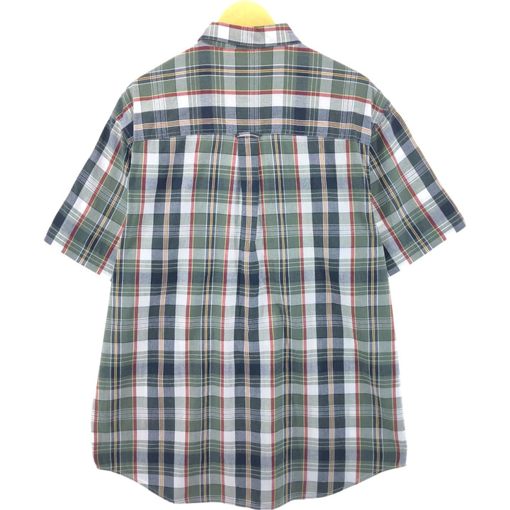 90'S Ralph Lauren CHAPS short sleeve button down check shirt men's size L vintage cotton Khaki type Vintage Second Hand