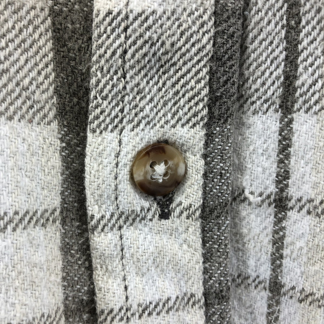 DAKOTA Long Sleeve Flannel Check Shirt, Men's Size M cotton gray type Vintage Second Hand
