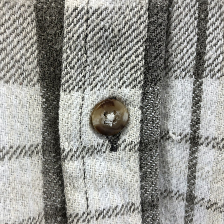 DAKOTA Long Sleeve Flannel Check Shirt, Men's Size M cotton gray type Vintage Second Hand