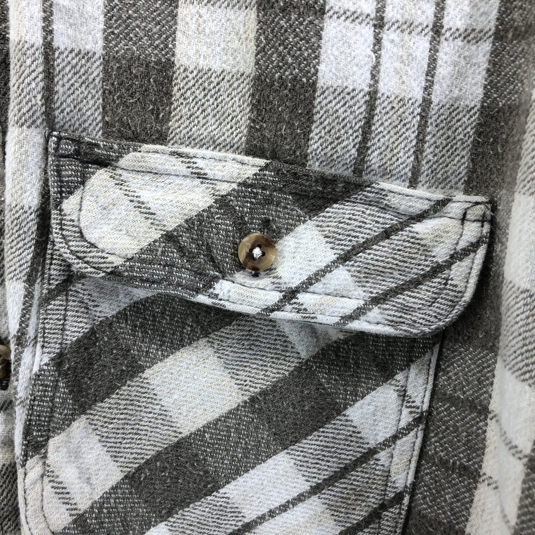 DAKOTA Long Sleeve Flannel Check Shirt, Men's Size M cotton gray type Vintage Second Hand