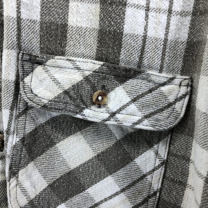 DAKOTA Long Sleeve Flannel Check Shirt, Men's Size M cotton gray type Vintage Second Hand