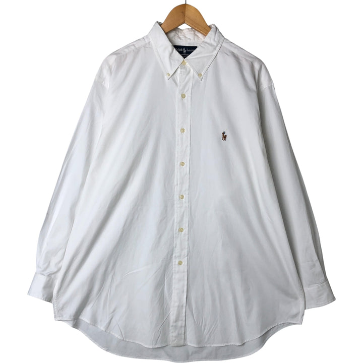 Ralph Lauren YARMOUTH long sleeve button down shirt, men's XL size cotton white type Vintage Second Hand