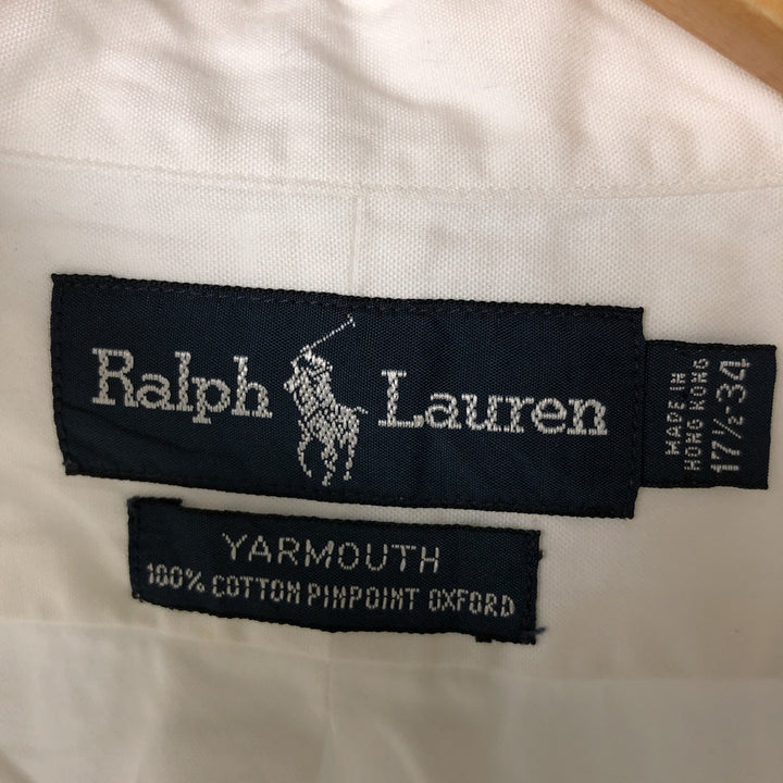 Ralph Lauren YARMOUTH long sleeve button down shirt, men's XL size cotton white type Vintage Second Hand