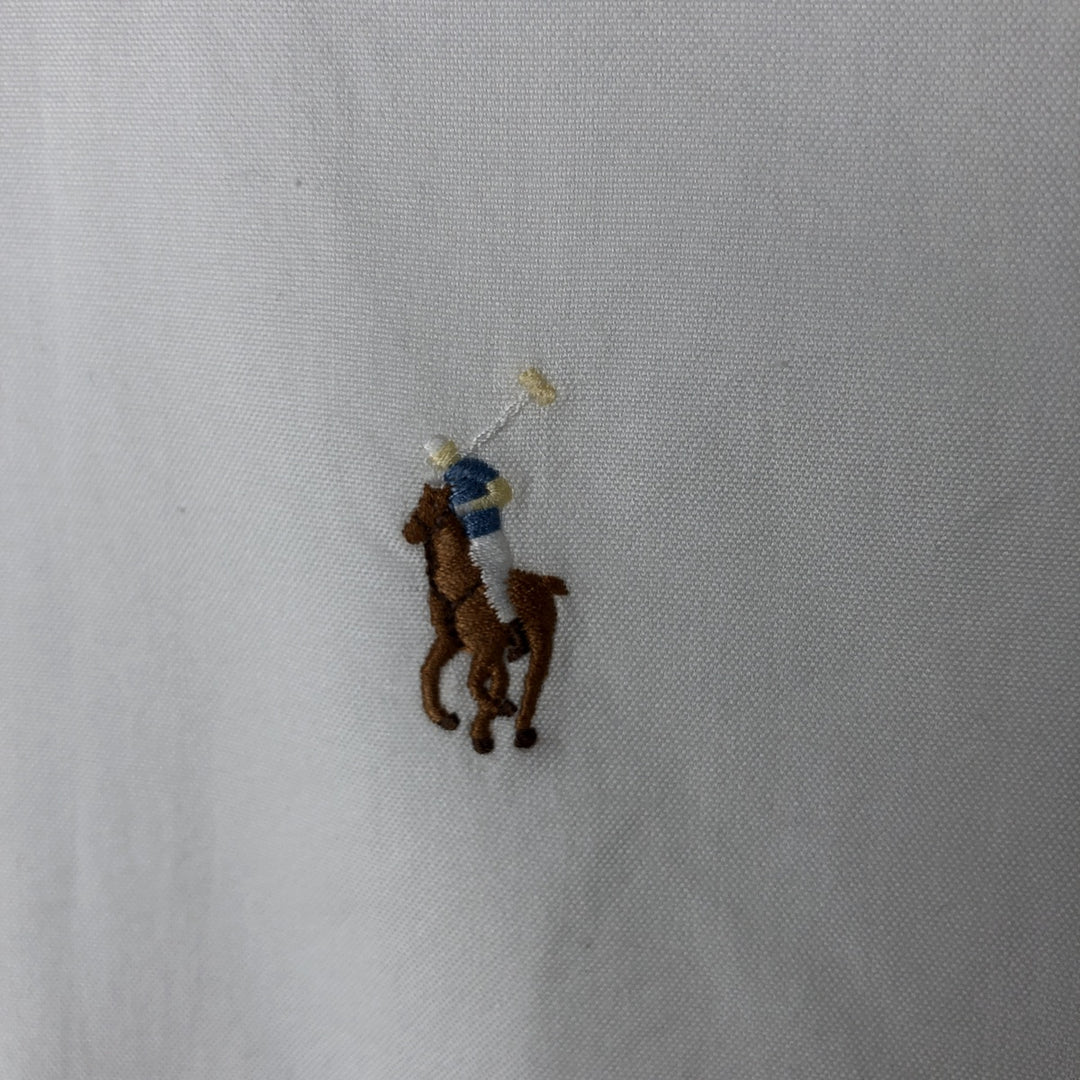 Ralph Lauren YARMOUTH long sleeve button down shirt, men's XL size cotton white type Vintage Second Hand