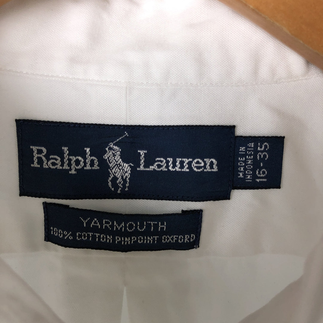 Ralph Lauren YARMOUTH long sleeve button down shirt, men's size L cotton white type Vintage Second Hand