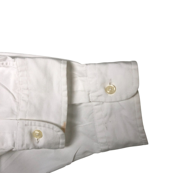 Ralph Lauren YARMOUTH long sleeve button down shirt, men's size L cotton white type Vintage Second Hand