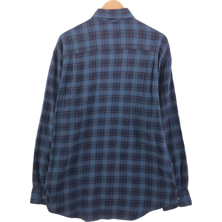 90s~00'S Vintage Timberland Long Sleeve Light Nell Check Shirt Men's M cotton blue type Vintage Second Hand