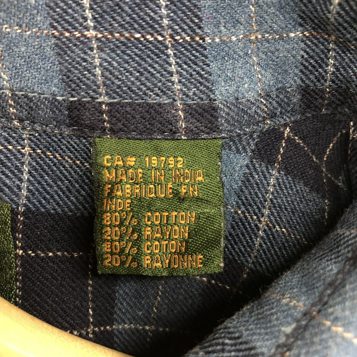 90s~00'S Vintage Timberland Long Sleeve Light Nell Check Shirt Men's M cotton blue type Vintage Second Hand