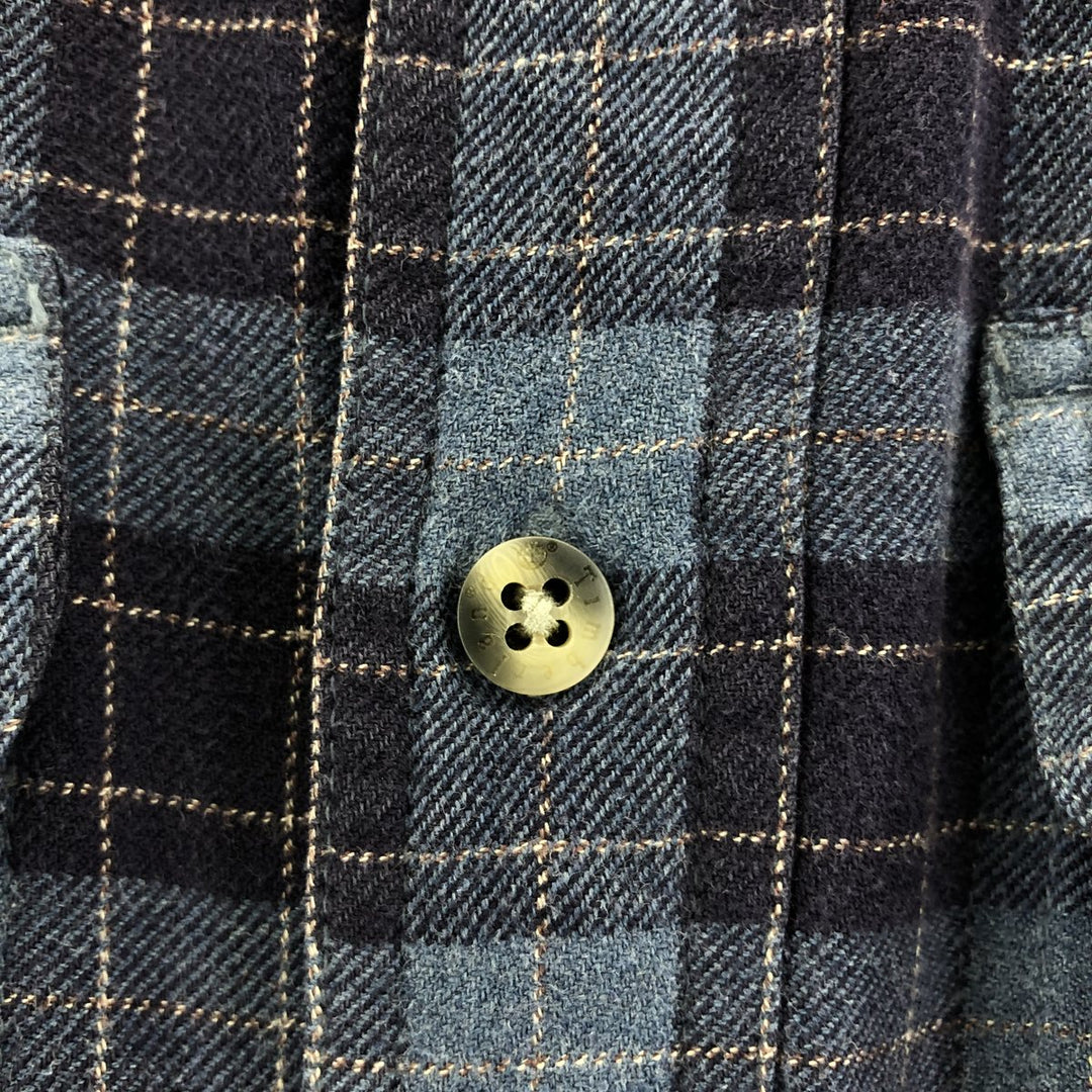 90s~00'S Vintage Timberland Long Sleeve Light Nell Check Shirt Men's M cotton blue type Vintage Second Hand