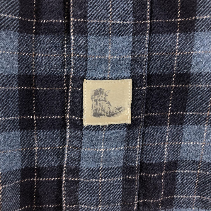 90s~00'S Vintage Timberland Long Sleeve Light Nell Check Shirt Men's M cotton blue type Vintage Second Hand