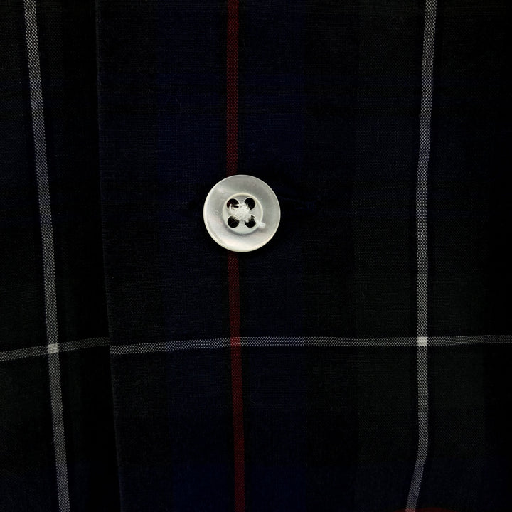 Ralph Lauren POLO by Ralph Lauren Check Pattern Short Sleeve Open Collar Cotton Shirt Men's XL cotton navy blue type Vintage Second Hand