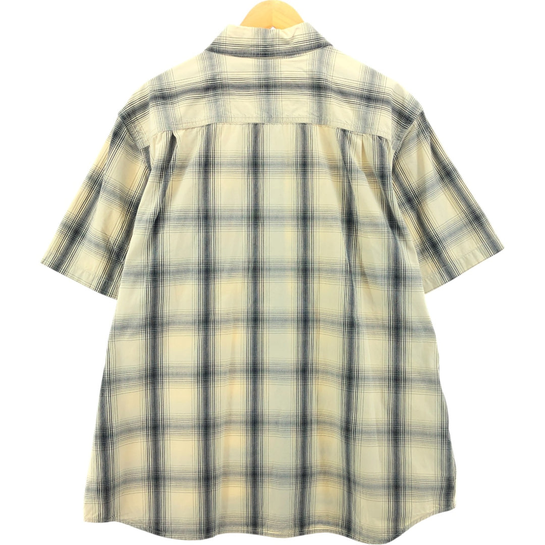 Carhartt Relaxed Fit Ombre Check Short Sleeve Work Shirt, Men's XL cotton ivory Vintage Second Hand