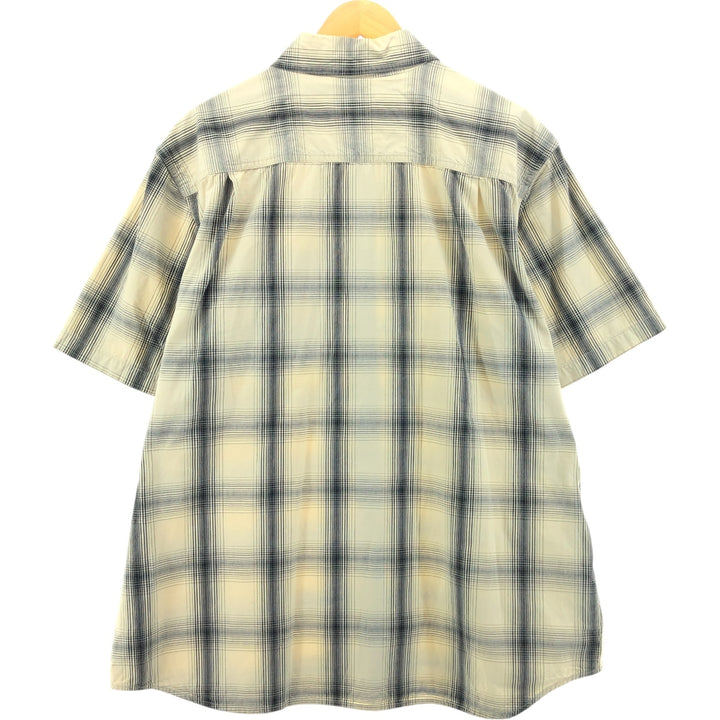 Carhartt Relaxed Fit Ombre Check Short Sleeve Work Shirt, Men's XL cotton ivory Vintage Second Hand