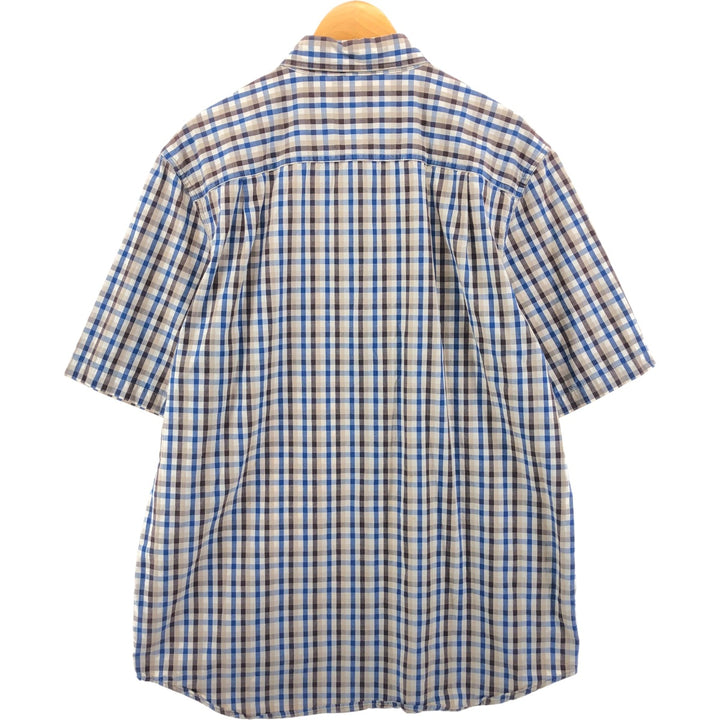 Carhartt RELAXED FIT Check Pattern Button-down Short Sleeve Work Shirt, Men's L size cotton blue type Vintage Second Hand