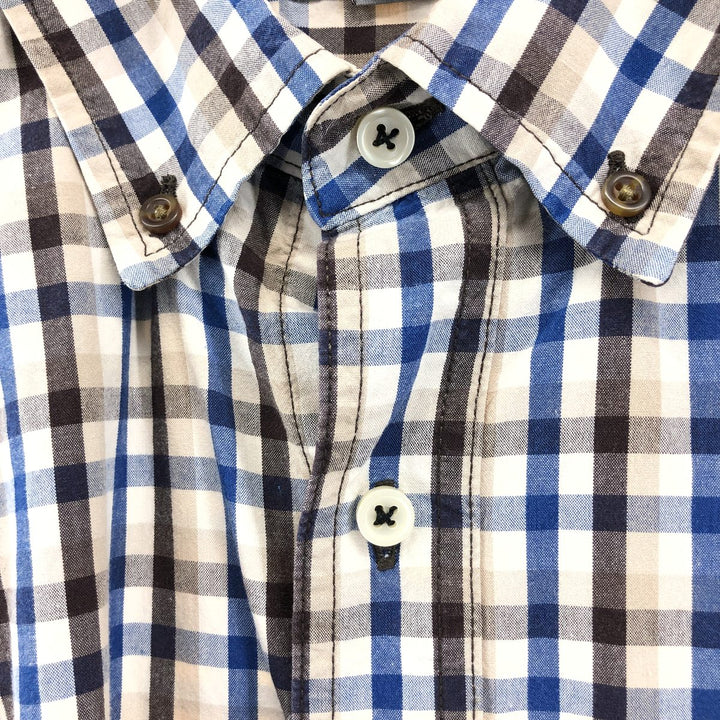 Carhartt RELAXED FIT Check Pattern Button-down Short Sleeve Work Shirt, Men's L size cotton blue type Vintage Second Hand