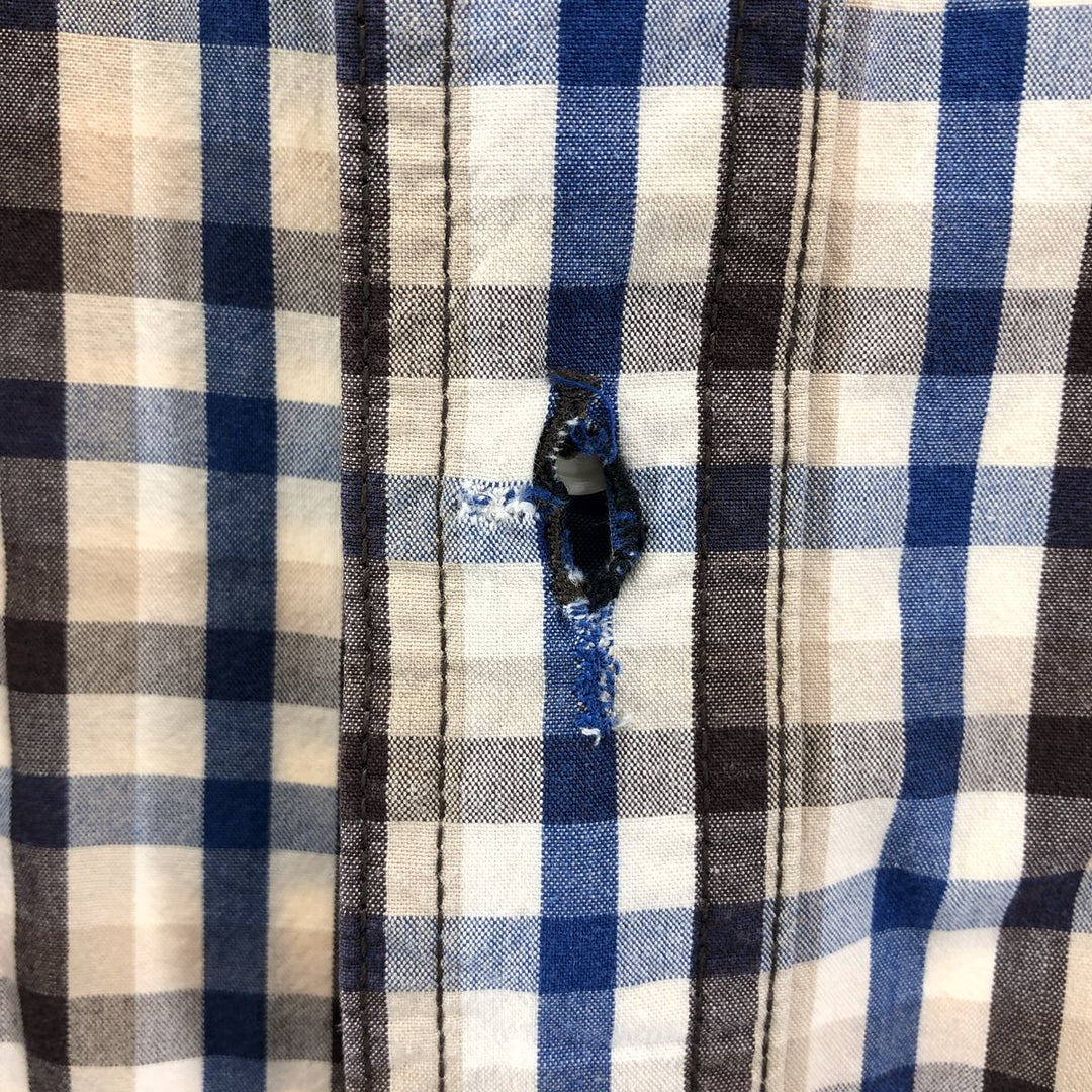 Carhartt RELAXED FIT Check Pattern Button-down Short Sleeve Work Shirt, Men's L size cotton blue type Vintage Second Hand