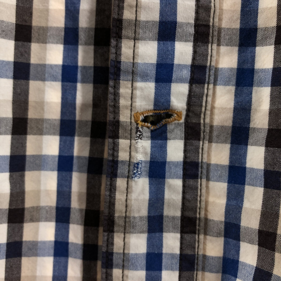 Carhartt RELAXED FIT Check Pattern Button-down Short Sleeve Work Shirt, Men's L size cotton blue type Vintage Second Hand