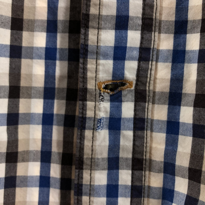 Carhartt RELAXED FIT Check Pattern Button-down Short Sleeve Work Shirt, Men's L size cotton blue type Vintage Second Hand