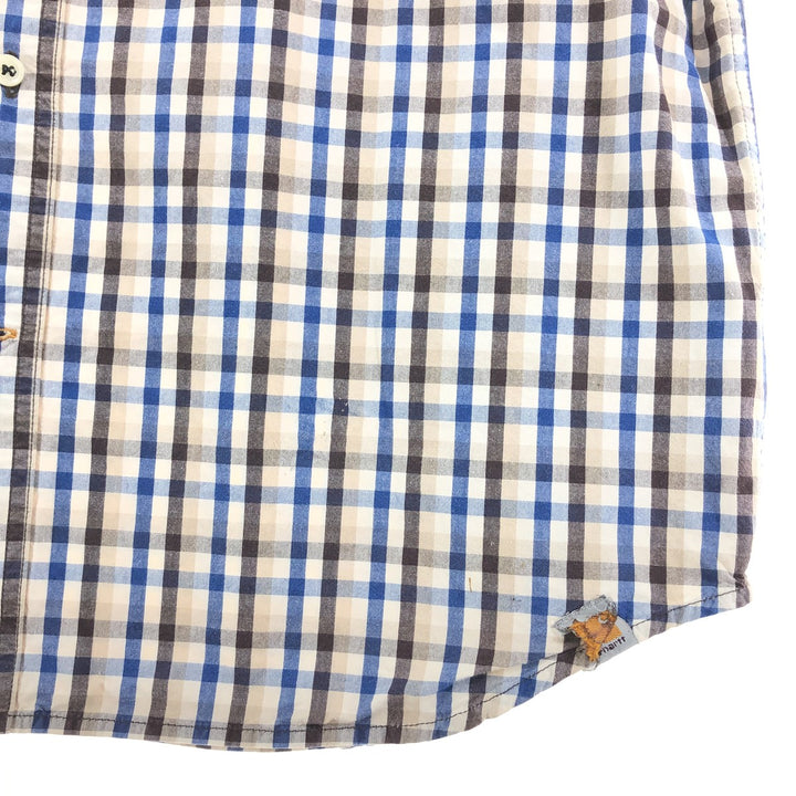Carhartt RELAXED FIT Check Pattern Button-down Short Sleeve Work Shirt, Men's L size cotton blue type Vintage Second Hand