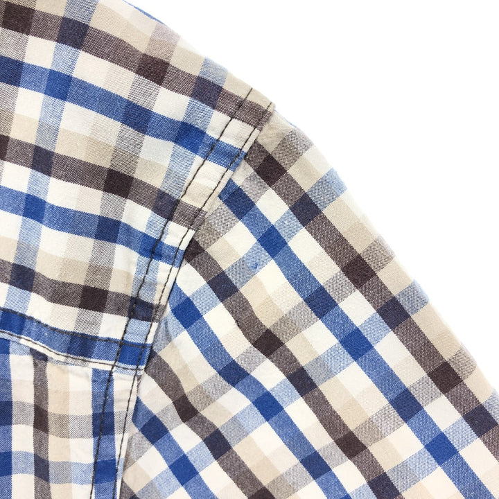 Carhartt RELAXED FIT Check Pattern Button-down Short Sleeve Work Shirt, Men's L size cotton blue type Vintage Second Hand