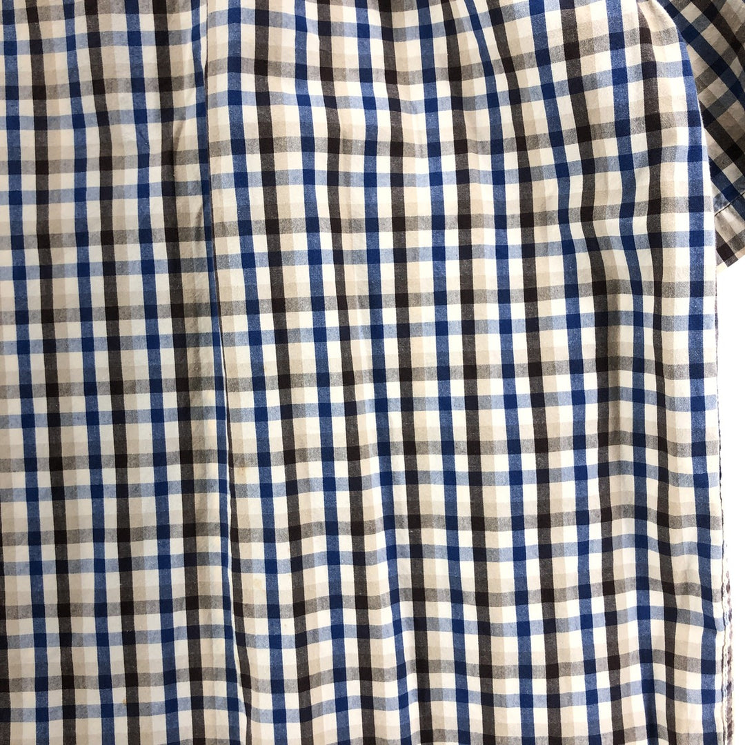 Carhartt RELAXED FIT Check Pattern Button-down Short Sleeve Work Shirt, Men's L size cotton blue type Vintage Second Hand