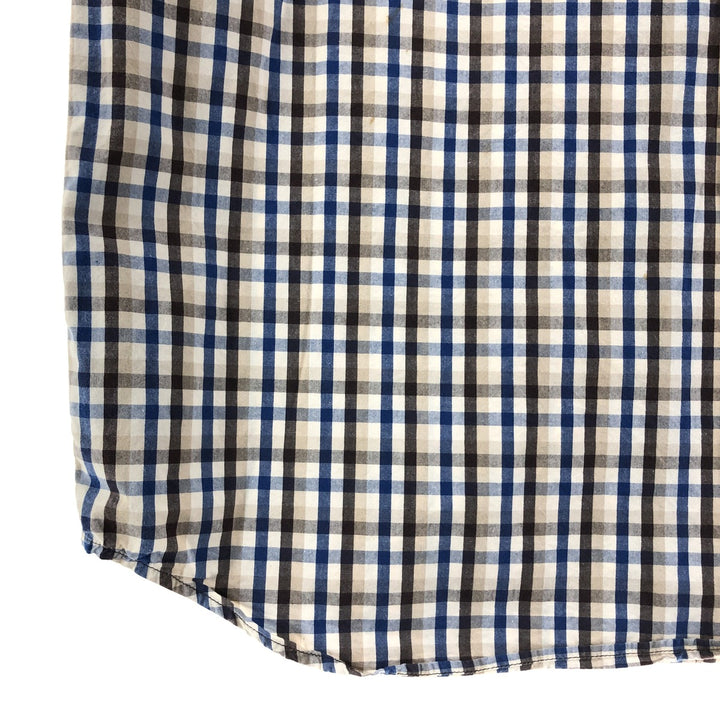 Carhartt RELAXED FIT Check Pattern Button-down Short Sleeve Work Shirt, Men's L size cotton blue type Vintage Second Hand