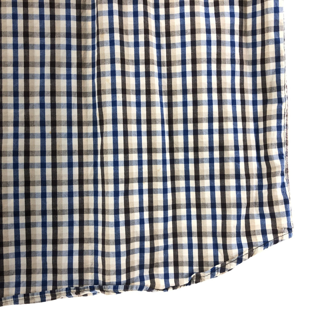 Carhartt RELAXED FIT Check Pattern Button-down Short Sleeve Work Shirt, Men's L size cotton blue type Vintage Second Hand