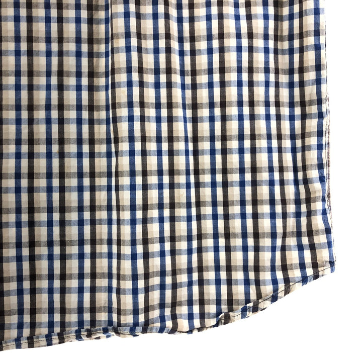 Carhartt RELAXED FIT Check Pattern Button-down Short Sleeve Work Shirt, Men's L size cotton blue type Vintage Second Hand