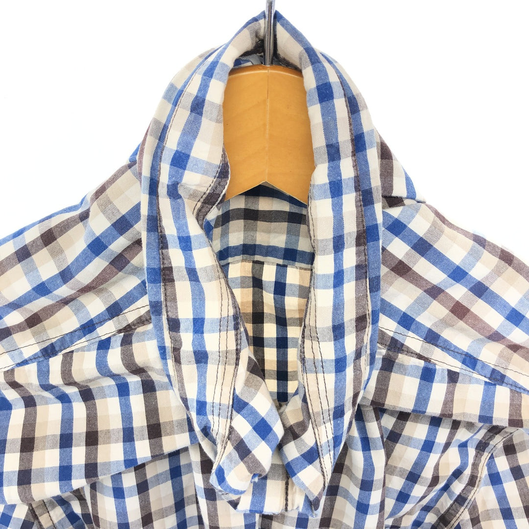 Carhartt RELAXED FIT Check Pattern Button-down Short Sleeve Work Shirt, Men's L size cotton blue type Vintage Second Hand