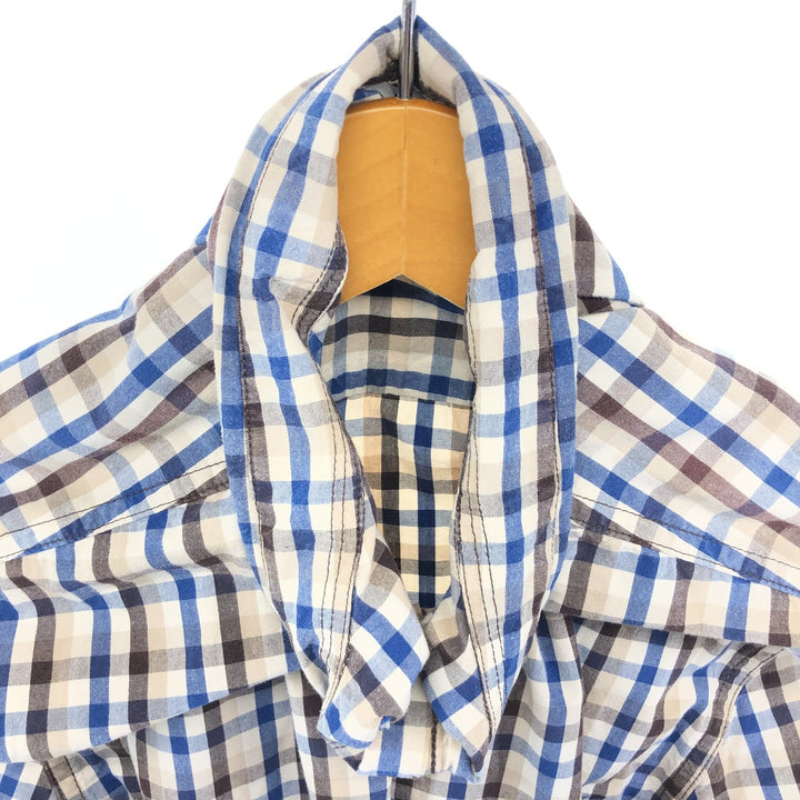 Carhartt RELAXED FIT Check Pattern Button-down Short Sleeve Work Shirt, Men's L size cotton blue type Vintage Second Hand