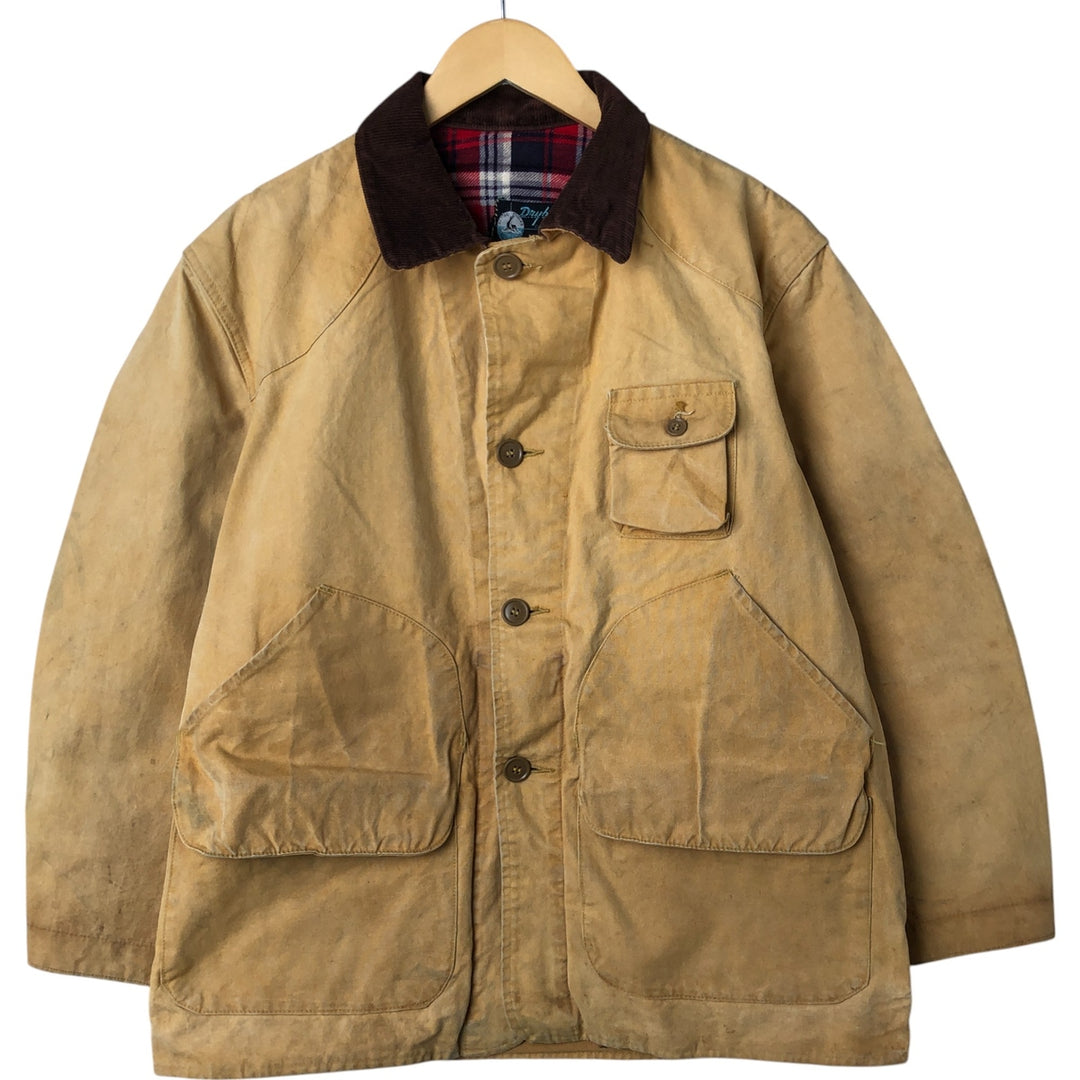 60s~ Drybak Shooting Jacket Men's XL Duck Cartridge Holder Vintage unclear Beige type Vintage Second Hand
