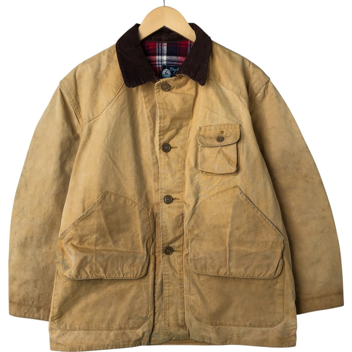 60s~ Drybak Shooting Jacket Men's XL Duck Cartridge Holder Vintage unclear Beige type Vintage Second Hand