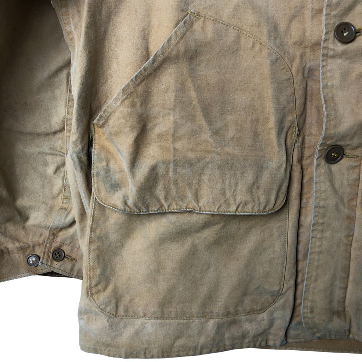 60s~ Drybak Shooting Jacket Men's XL Duck Cartridge Holder Vintage unclear Beige type Vintage Second Hand