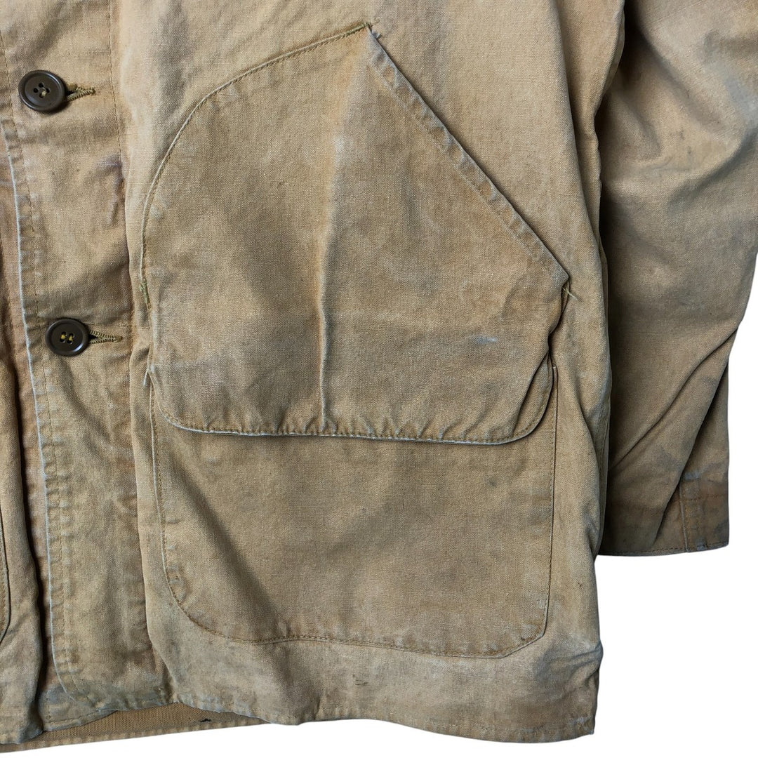 60s~ Drybak Shooting Jacket Men's XL Duck Cartridge Holder Vintage unclear Beige type Vintage Second Hand