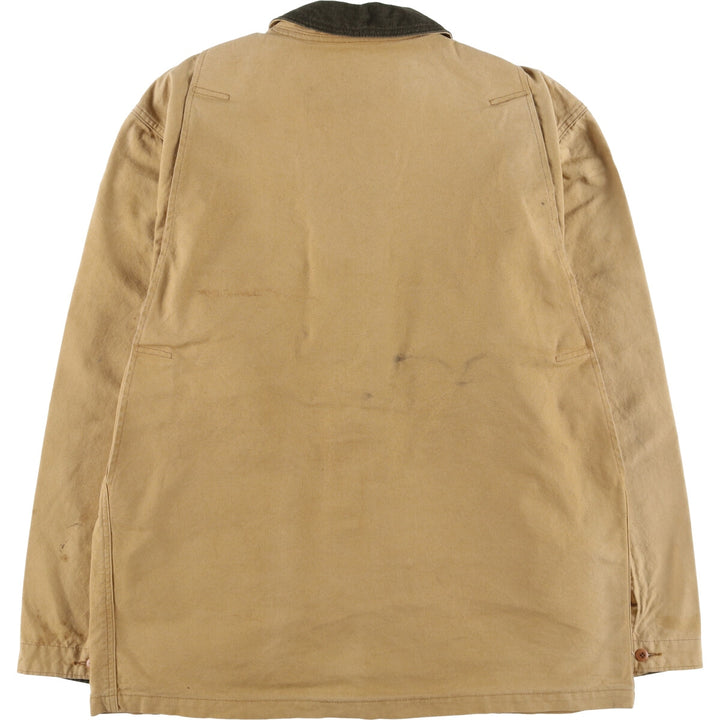 80'S LLBean Duck Hunting Jacket Made in USA Men's Size L Vintage cotton Beige type Vintage Second Hand