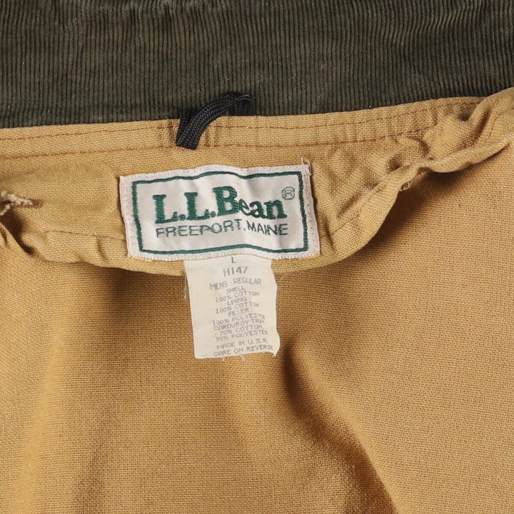 80'S LLBean Duck Hunting Jacket Made in USA Men's Size L Vintage cotton Beige type Vintage Second Hand