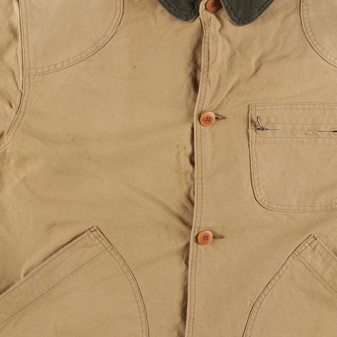 80'S LLBean Duck Hunting Jacket Made in USA Men's Size L Vintage cotton Beige type Vintage Second Hand