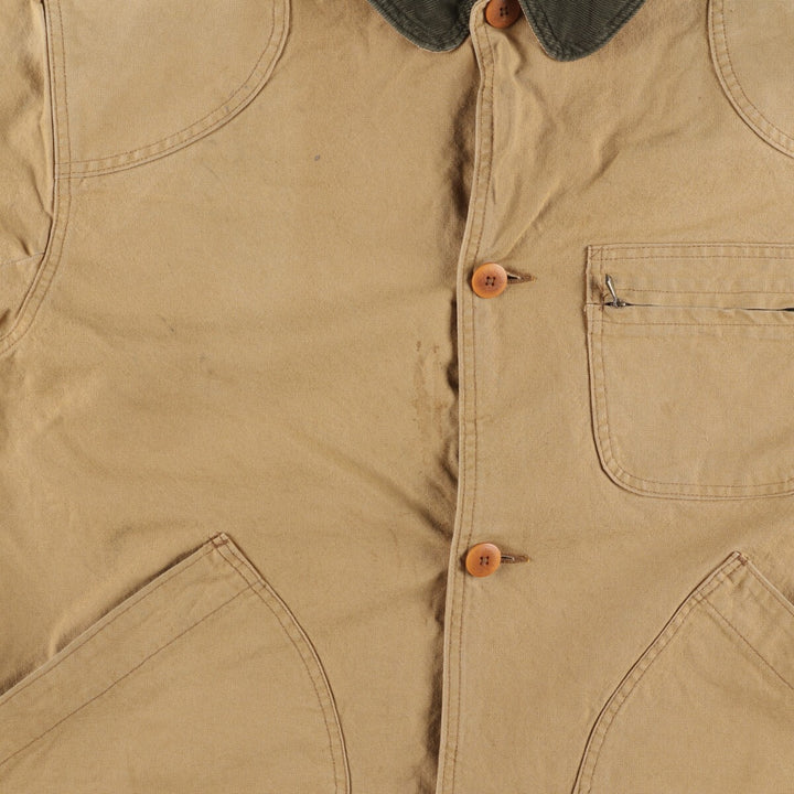 80'S LLBean Duck Hunting Jacket Made in USA Men's Size L Vintage cotton Beige type Vintage Second Hand