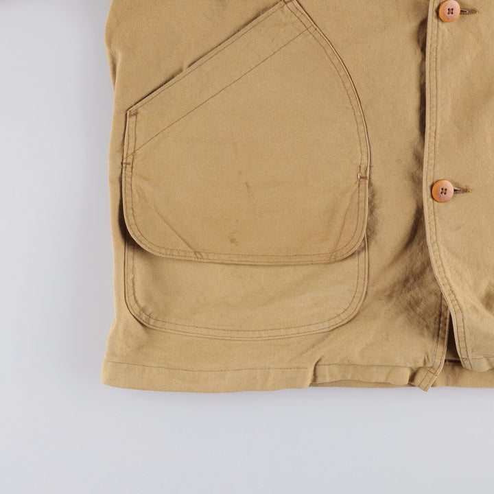 80'S LLBean Duck Hunting Jacket Made in USA Men's Size L Vintage cotton Beige type Vintage Second Hand