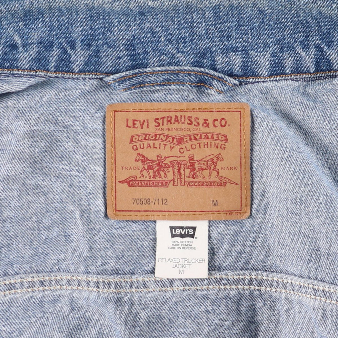 Levi's 70508-7112 RELAXED TRUCKER JACKET denim jacket, denim jacket, men's size M cotton blue type Vintage Second Hand
