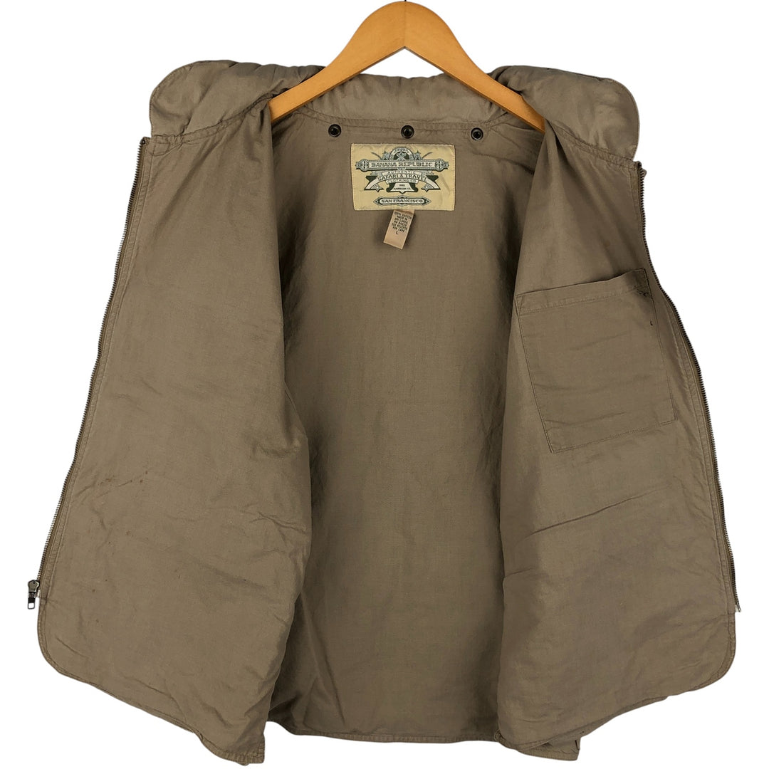 90'S Banana Republic Safari Vest, Men's Size L, Vintage cotton Beige type Vintage Second Hand