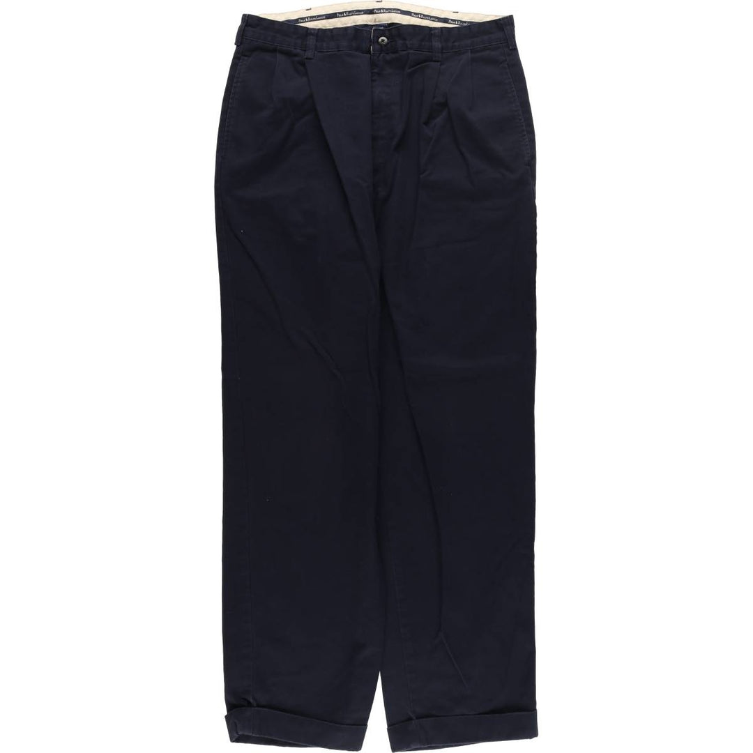 Ralph Lauren POLO RALPH LAUREN Two-pleat chino pants for men, size W35 cotton navy blue type Vintage Second Hand