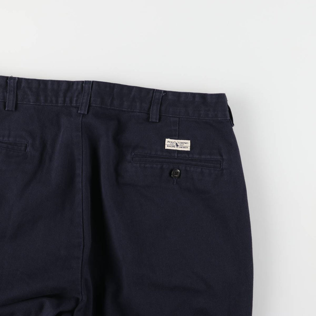 Ralph Lauren POLO RALPH LAUREN Two-pleat chino pants for men, size W35 cotton navy blue type Vintage Second Hand