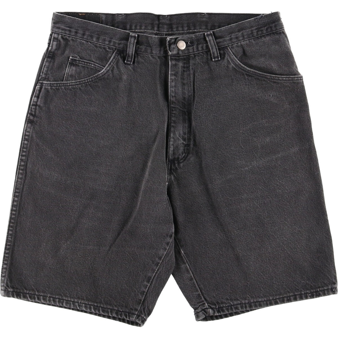 80s-90'S Wrangler Black Denim Shorts, Made in USA, Men's, W34, Vintage cotton gray type Vintage Second Hand
