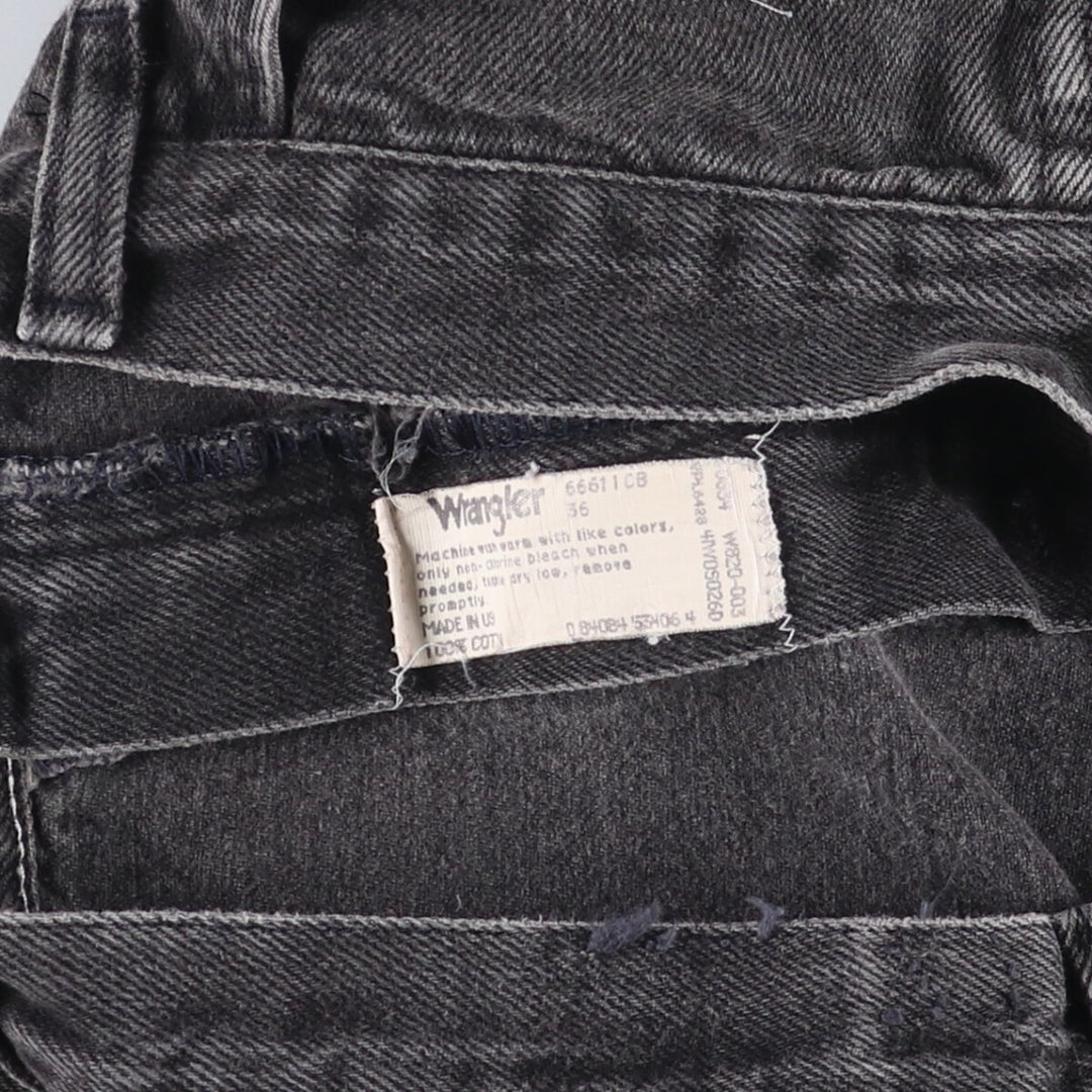 80s-90'S Wrangler Black Denim Shorts, Made in USA, Men's, W34, Vintage cotton gray type Vintage Second Hand