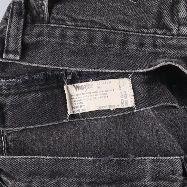 80s-90'S Wrangler Black Denim Shorts, Made in USA, Men's, W34, Vintage cotton gray type Vintage Second Hand