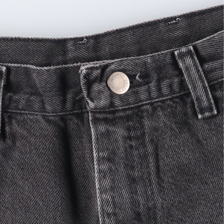 80s-90'S Wrangler Black Denim Shorts, Made in USA, Men's, W34, Vintage cotton gray type Vintage Second Hand