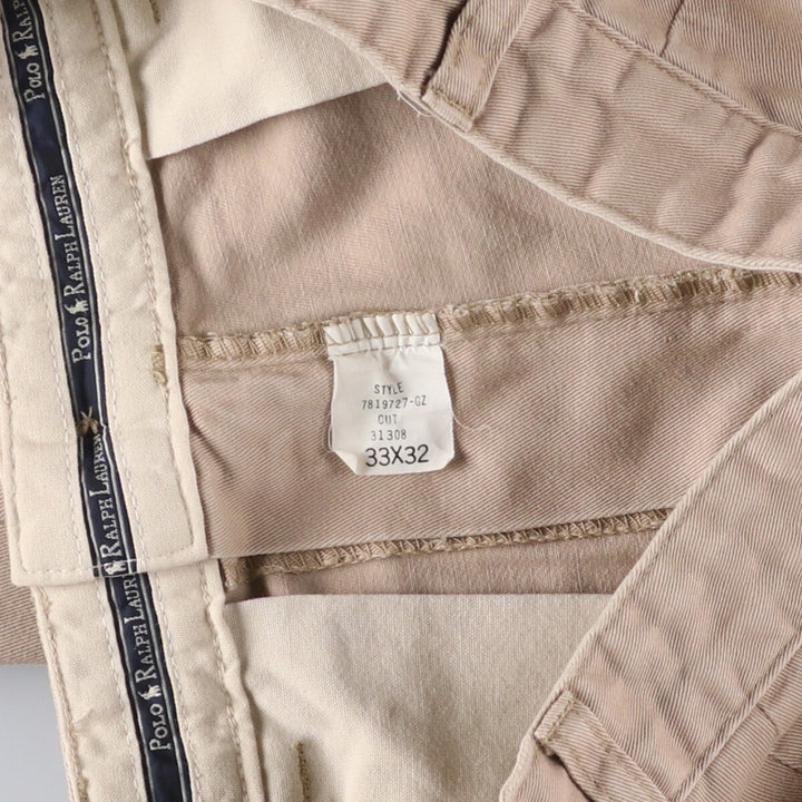 Ralph Lauren POLO RALPH LAUREN Two-pleat Chino Pants for Men, Size W32 cotton Beige type Vintage Second Hand
