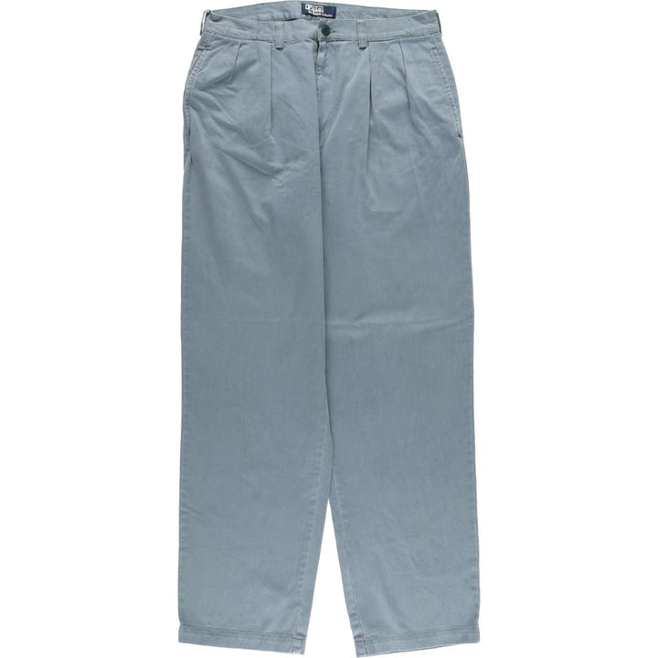 Ralph Lauren POLO by Ralph Lauren Two-pleat Chino Pants for Men, W33 equivalent cotton Blue type light blue Vintage Second Hand