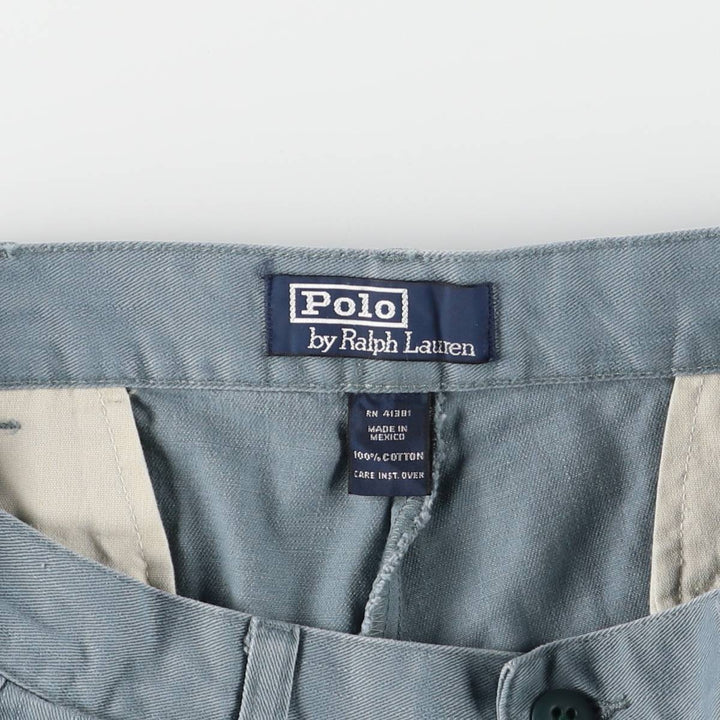 Ralph Lauren POLO by Ralph Lauren Two-pleat Chino Pants for Men, W33 equivalent cotton Blue type light blue Vintage Second Hand